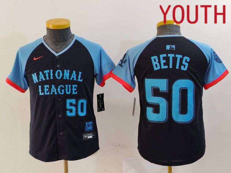 Youth Los Angeles Dodgers 50 Betts Blue All star 2024 Nike MLB Jersey style 8154